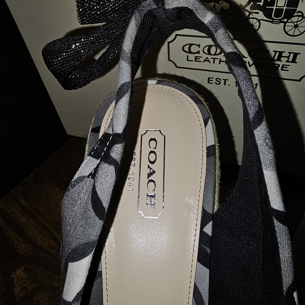 COACH MARITZA Platform Espadrilles WEDGE SANDALS PEEP TOE size 8.5 - Picture 7 of 7